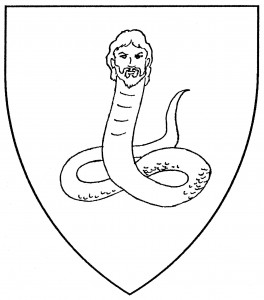 Man-serpent erect and guardant (Period)